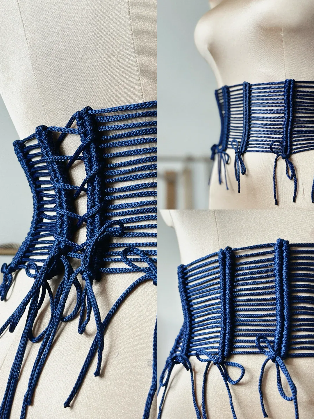 Santorini Nautical Luxe White Corset Belt – Широк колан тип корсет – Ръчно изработен аксесоар за талия, който вталява и оформя фигурата – Лято 2026 - кадър 1 на корсетен колан в ежедневната колекция